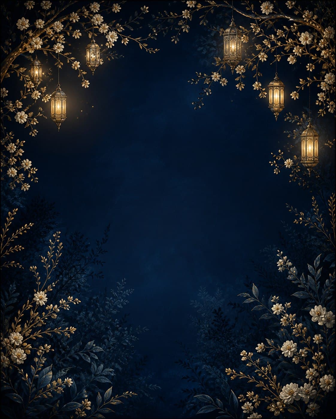 Prévia real do template Jardim à meia-noite