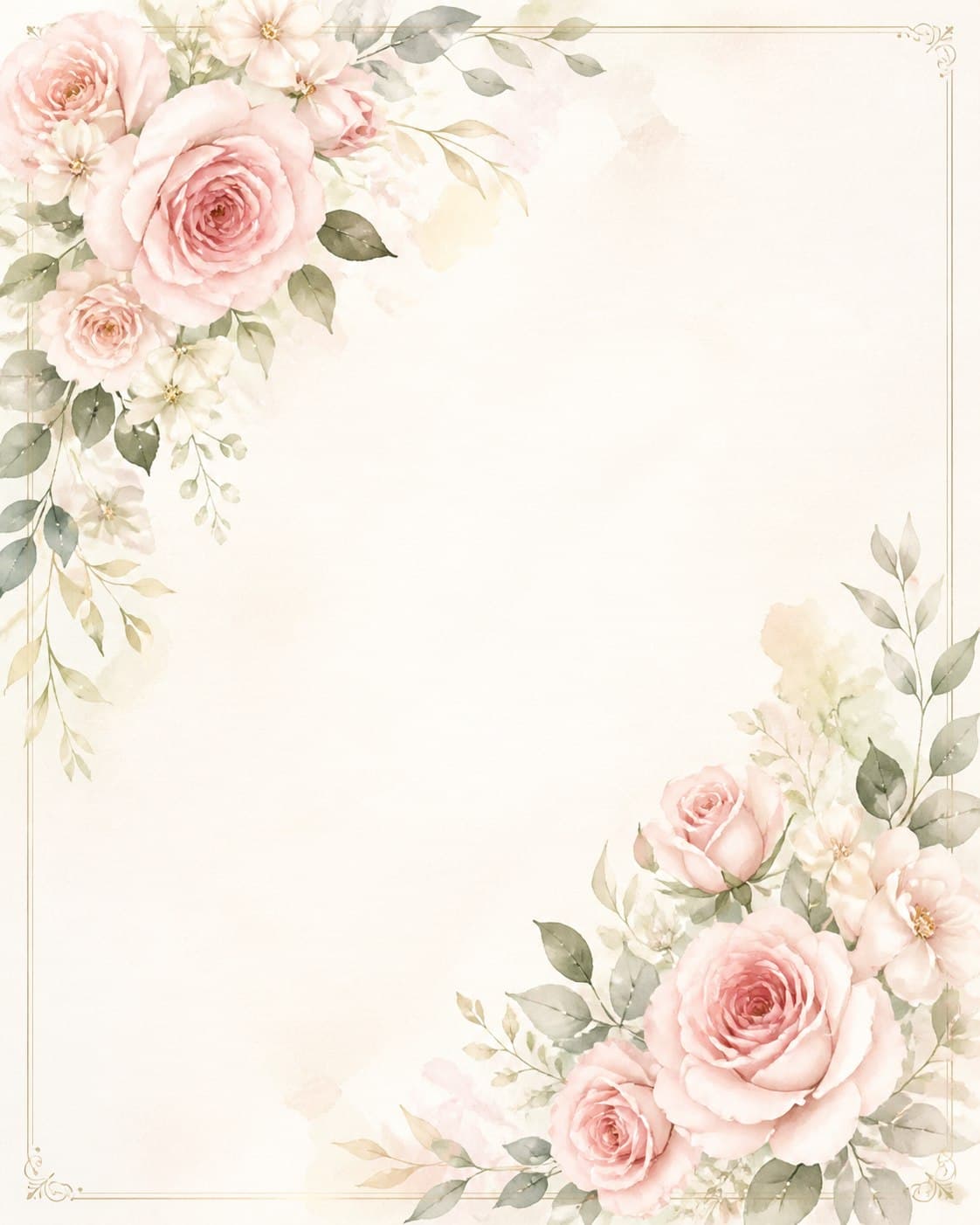 Prévia real do template Jardim em aquarela