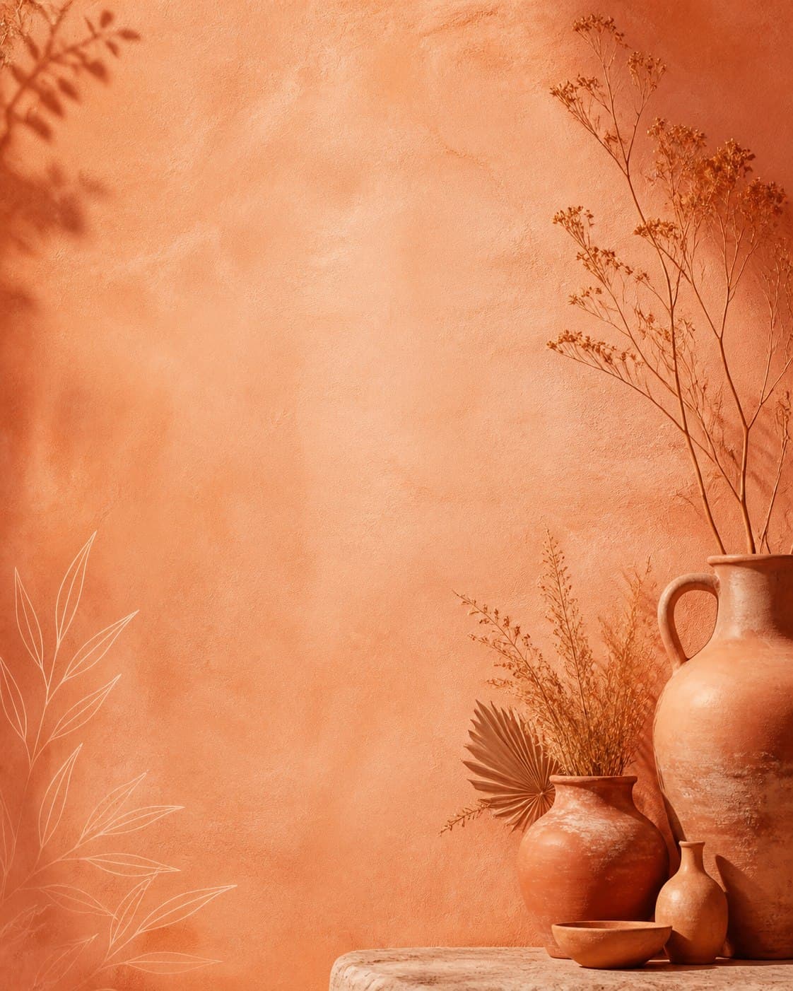 Prévia real do template Ateliê terracota